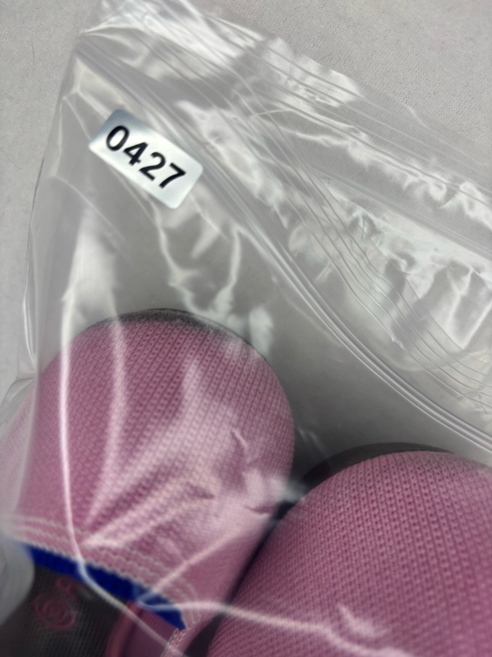 Rothy's Pink Knit Ballet Flats with Blue Trim - Picture 10 of 10